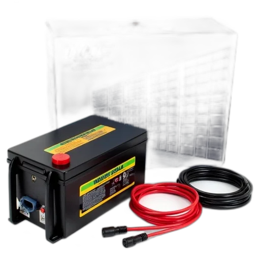 solar, panel, system, displayed, battery, pack, set, cables transparent PNG cut-out