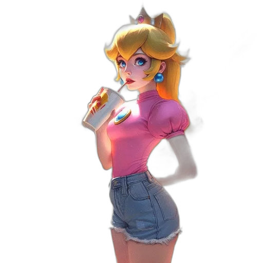 dress, crown, staff, weapon, concept art, 3d render, vaporwave, pixel art transparent PNG cut-out