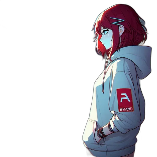 jacket, face, robot, creature, pixel art, anime, concept art, cyberpunk transparent PNG cut-out