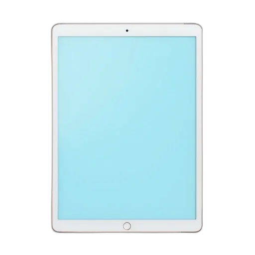 pastel, white, blue, digital, tablet, blank, screen, displayed transparent PNG cut-out