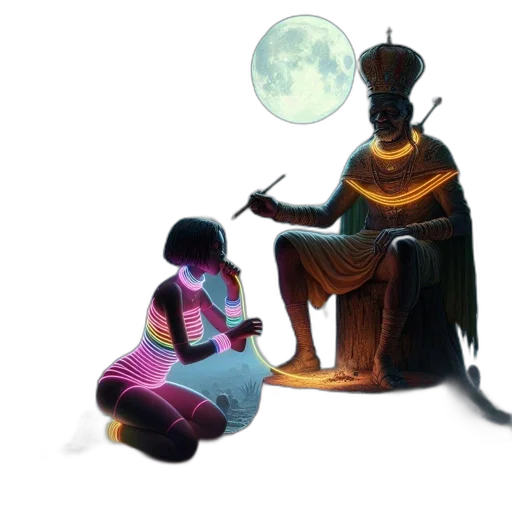 concept art, fantasy art, night, outer space, moonlit, forest, young, woman transparent PNG cut-out