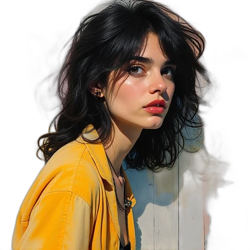face, jacket, dress, jewelry transparent PNG cut-out