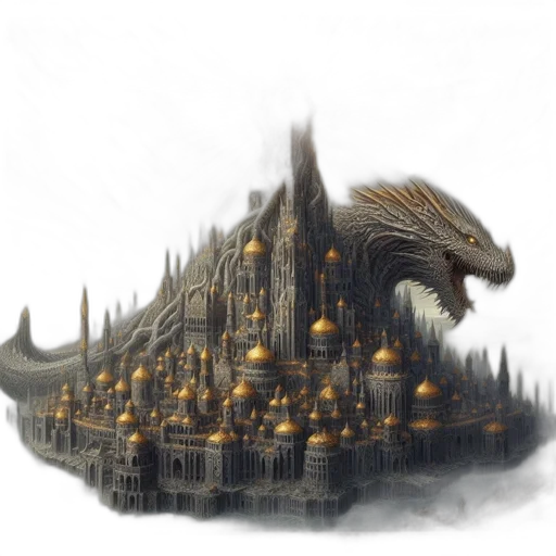 dragon, crown, creature, animal, fantasy art, concept art, photorealistic, pixel art transparent PNG cut-out