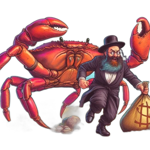 concept art, fantasy art, pixel art, comic book art, underwater, red, humorous, scene transparent PNG cut-out