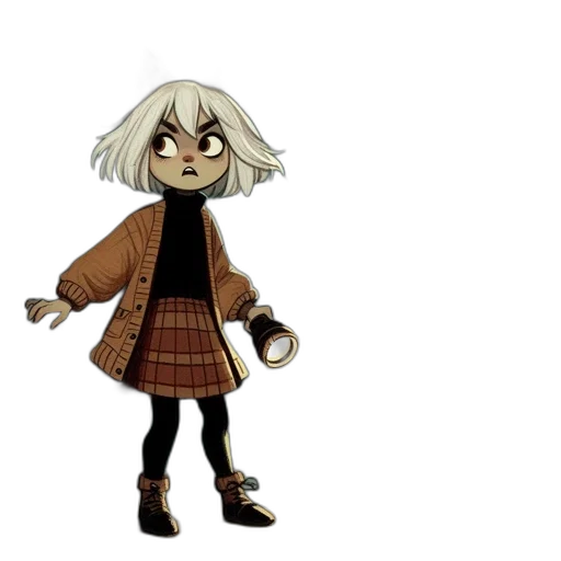 jacket, creature, staff, mask, concept art, pixel art, cartoon, fantasy art transparent PNG cut-out