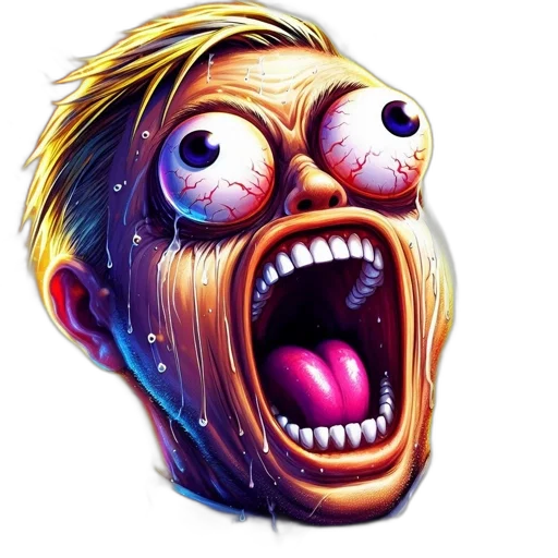 face, mask, creature, concept art, comic book art, photorealistic, 3d render, intense transparent PNG cut-out