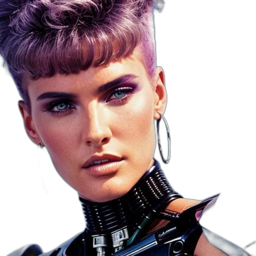 robot, hair, face, cyberpunk, photorealistic, vaporwave, concept art, pastel transparent PNG cut-out
