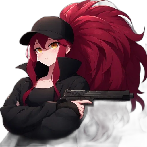 weapon, staff, hat, jacket, anime, pixel art, concept art, cartoon transparent PNG cut-out