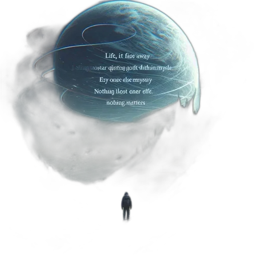 umbrella, robot, concept art, fantasy art, 3d render, outer space, fog, underwater transparent PNG cut-out