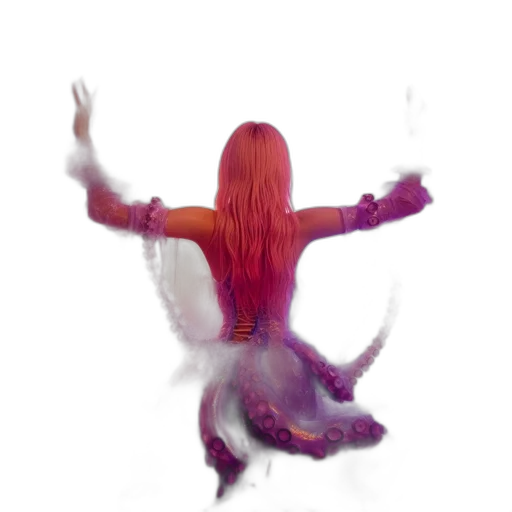 dress, hair, jacket, creature, 3d render, concept art, fantasy art, photorealistic transparent PNG cut-out