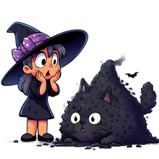 hat, creature, dress, concept art, pixel art, cartoon, watercolor, dark transparent PNG cut-out