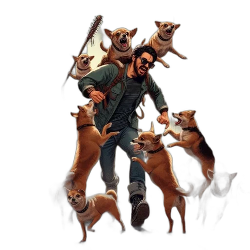 animal, staff, concept art, 3d render, pixel art, fantasy art, urban, setting transparent PNG cut-out