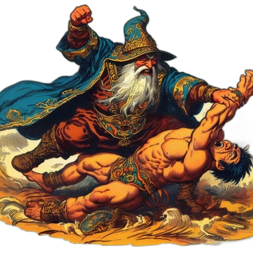 sword, fantasy art, comic book art, concept art, elderly, wizard, attired, elaborate transparent PNG cut-out