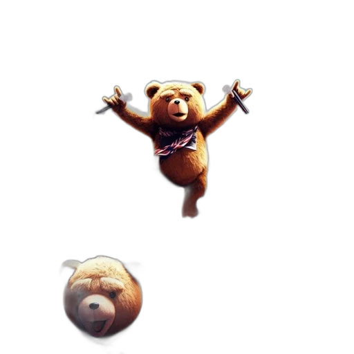animal, creature, concept art, 3d render, pixel art, fantasy art, central, teddy transparent PNG cut-out