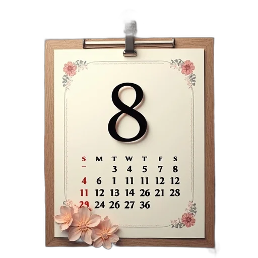 furniture, 3d render, calendar, cover transparent PNG cut-out