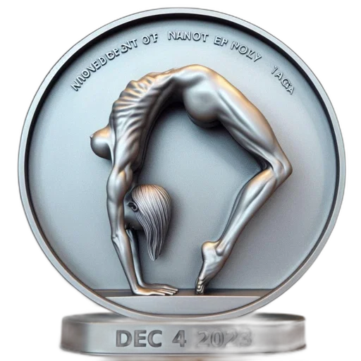 jewelry, 3d-rendered, sculpture, portrays, woman, backbend, yoga, pose transparent PNG cut-out