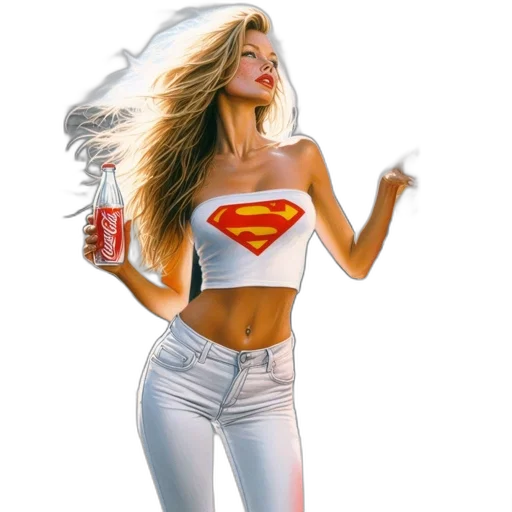 comic book art, photorealistic, concept art, fantasy art, woman, stands, beside, red transparent PNG cut-out