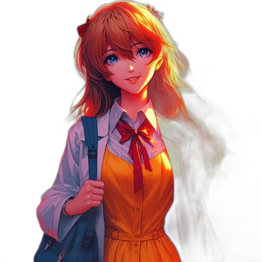 dress, jacket, face, staff, anime, concept art, pixel art, fantasy art transparent PNG cut-out