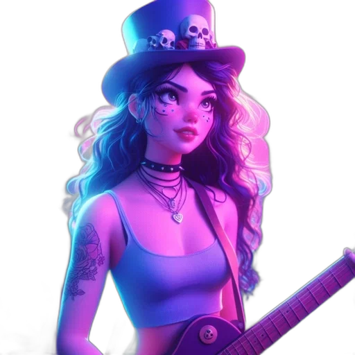 hat, staff, weapon, concept art, fantasy art, cartoon, comic book art, neon lights transparent PNG cut-out