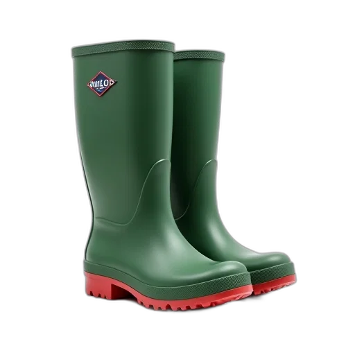 shoes, pair, green, rubber, boots, brand, name, dunlop transparent PNG cut-out