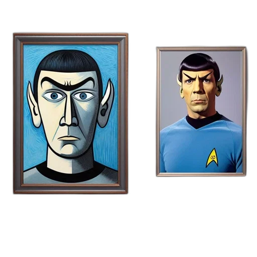 face, comic book art, photorealistic, concept art, oil painting, outer space, two, framed transparent PNG cut-out