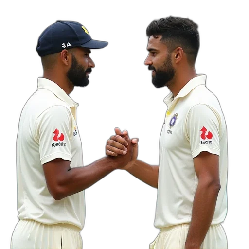 virat, shah, raun, shake, hands, during, third, test transparent PNG cut-out
