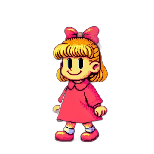 dress, staff, creature, face, pixel art, cartoon, 3d render, concept art transparent PNG cut-out