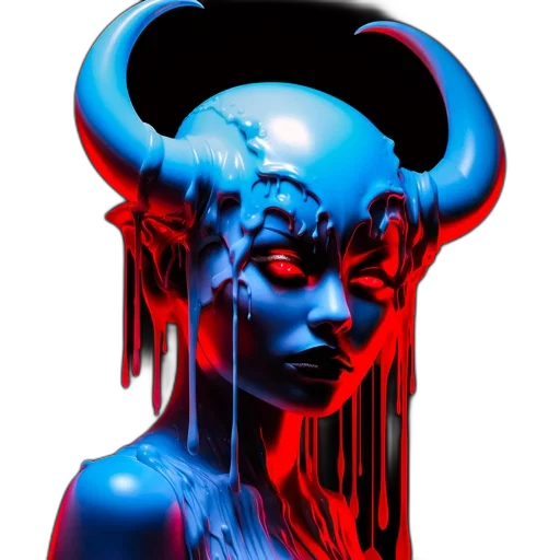 mask, face, creature, concept art, cyberpunk, comic book art, fantasy art, neon lights transparent PNG cut-out