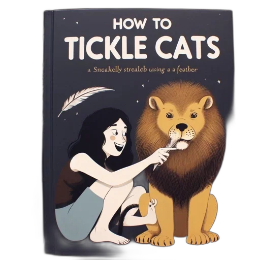 illustrated, book, titled, how, tickle, cats, featuring, woman transparent PNG cut-out