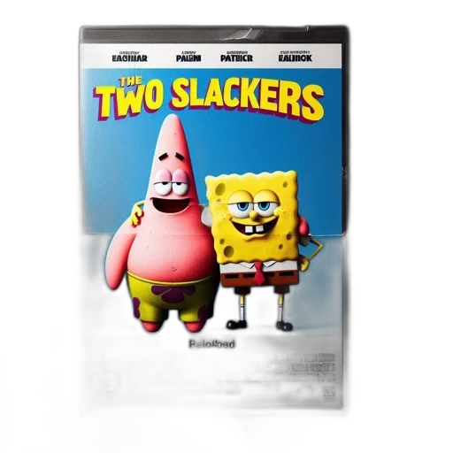 3d render, concept art, poster, fictional, film, two, slackers, animated transparent PNG cut-out