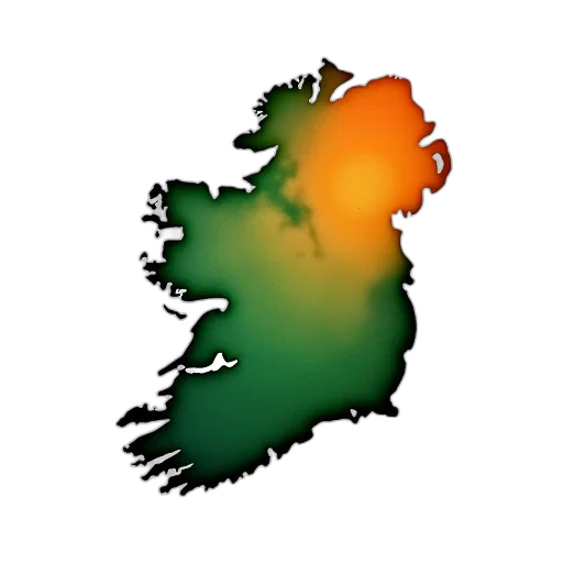 green, colorful, earth tones, white, canvas, map, ireland, center transparent PNG cut-out