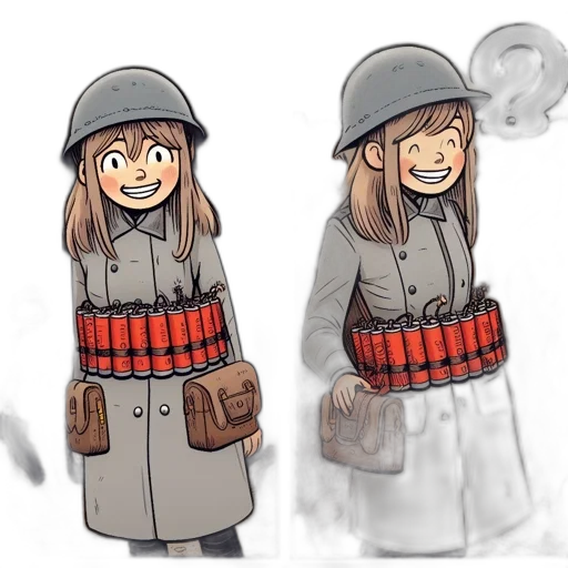 weapon, jacket, hat, staff, concept art, anime, cartoon, pixel art transparent PNG cut-out