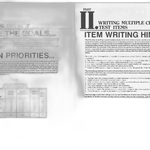 page, book, document, titled, writing, multiple, choice, test transparent PNG cut-out
