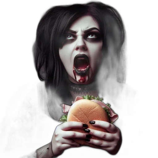 food, face, concept art, photorealistic, fantasy art, pixel art, woman, intense transparent PNG cut-out
