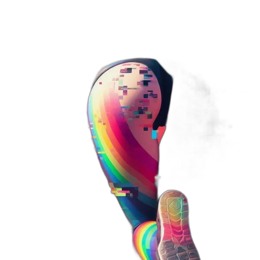 umbrella, shoes, mask, weapon, photorealistic, 3d render, concept art, vaporwave transparent PNG cut-out