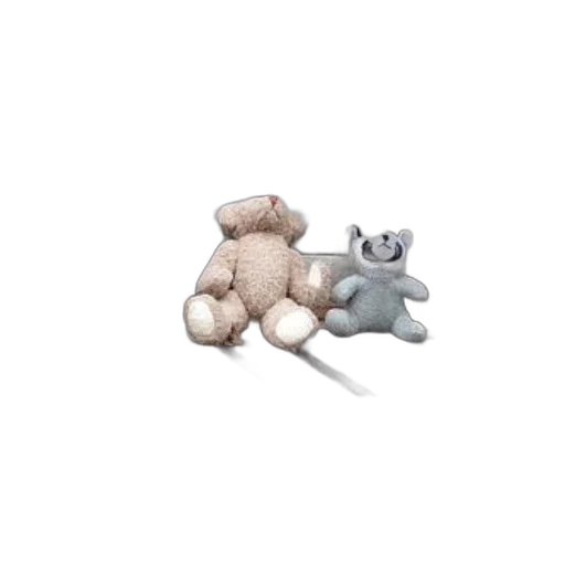 animal, 3d render, two, stuffed, animals, one, brown, blue transparent PNG cut-out