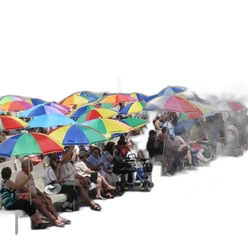 umbrella, photorealistic, 3d render, oil painting, rain, beach, city street, fog transparent PNG cut-out