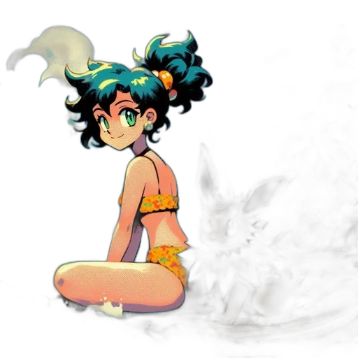 dragon, staff, weapon, concept art, pixel art, anime, fantasy art, underwater transparent PNG cut-out