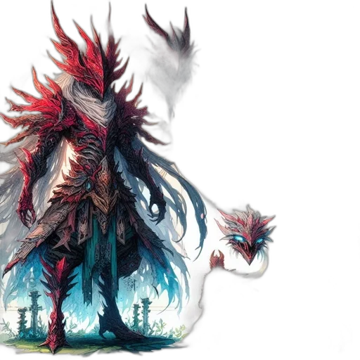 creature, dragon, concept art, fantasy art, watercolor, central, character, dragon-like transparent PNG cut-out