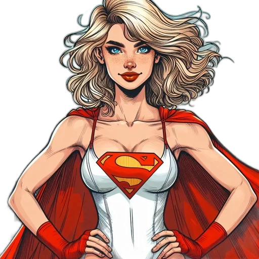 comic book art, cartoon, concept art, fantasy art, illustration, presents, female, figure transparent PNG cut-out