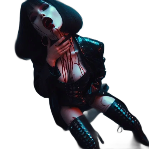 jacket, mask, creature, concept art, cyberpunk, 3d render, pixel art, neon lights transparent PNG cut-out