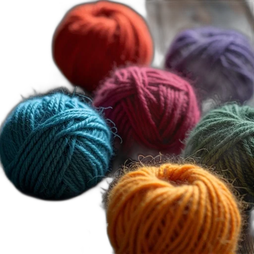 hat, colorful, dark, neon, earth tones, wool, balls, needles transparent PNG cut-out