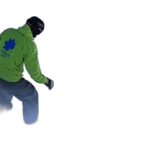 jacket, 3d render, green, snowboarder, blue, maple, leaf, design transparent PNG cut-out