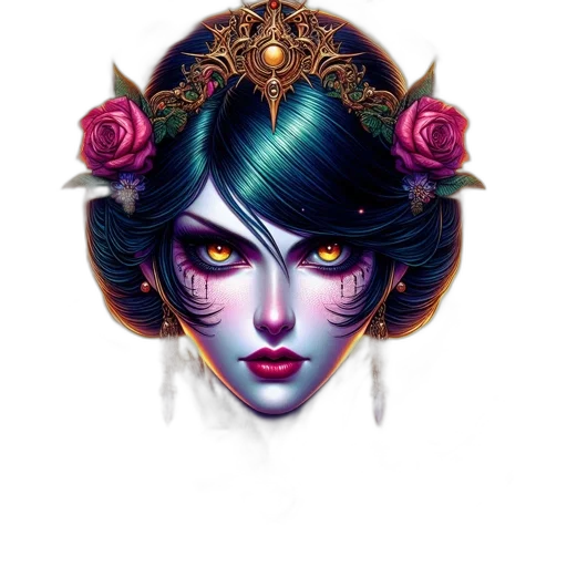 crown, face, mask, jewelry, fantasy art, concept art, pixel art, watercolor transparent PNG cut-out