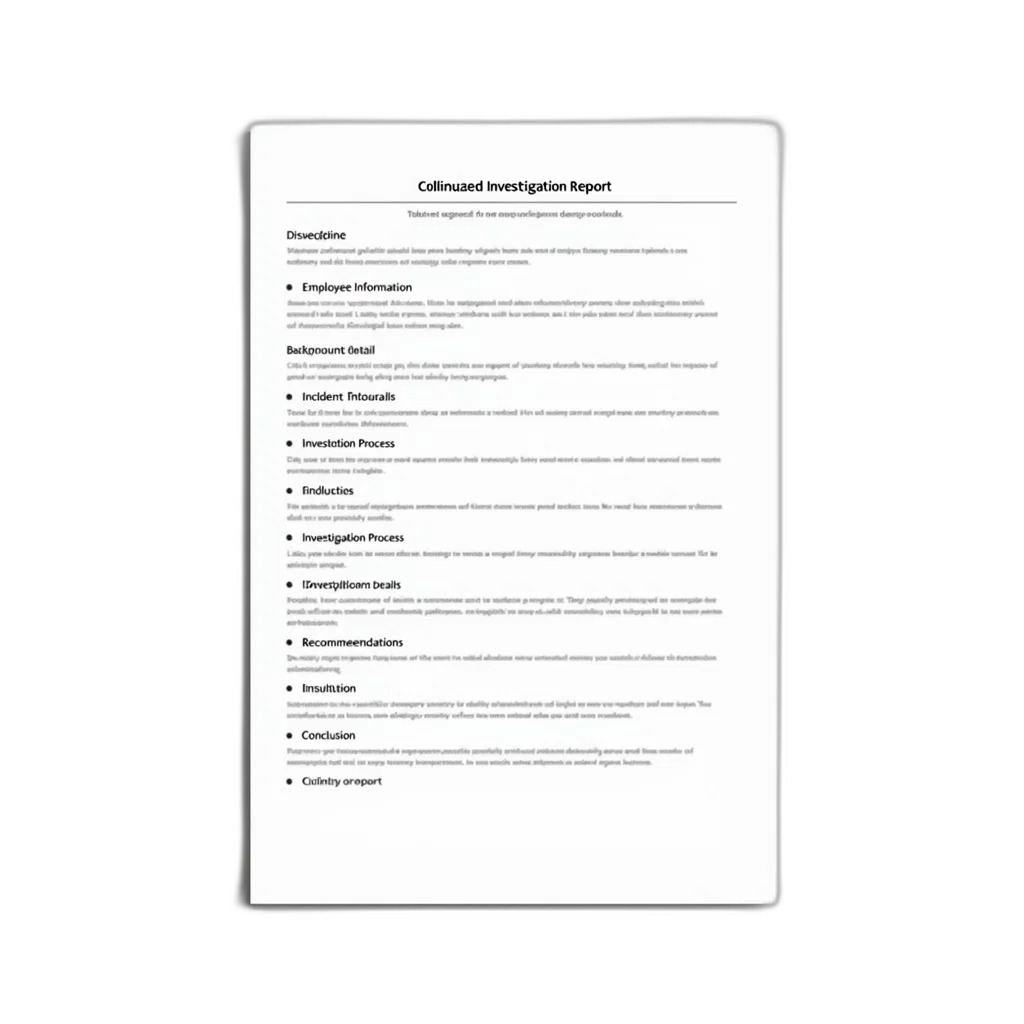 detailed, investigation, report, template, various, sections, including, confidential transparent PNG cut-out
