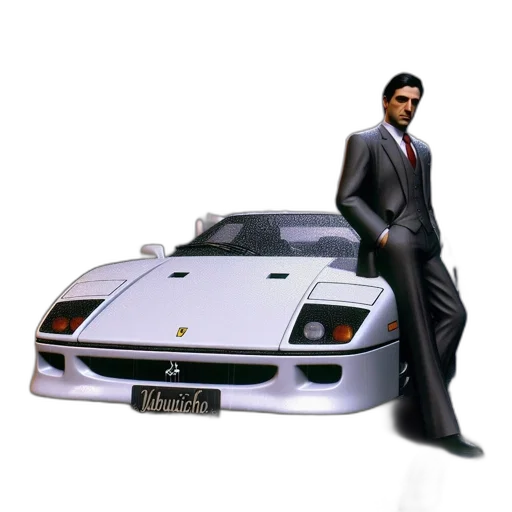 car, weapon, animal, jacket, concept art, 3d render, vaporwave, photorealistic transparent PNG cut-out