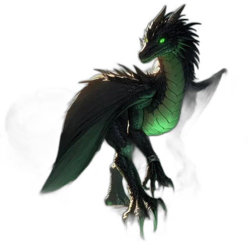dragon, creature, animal, staff, fantasy art, concept art, pixel art, 3d render transparent PNG cut-out