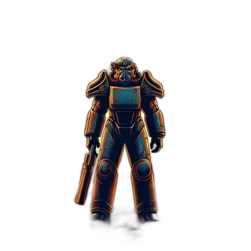 robot, weapon, staff, jacket, concept art, 3d render, pixel art, fantasy art transparent PNG cut-out