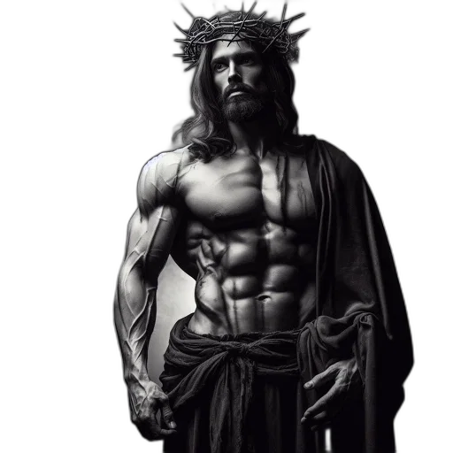 sword, photorealistic, comic book art, concept art, fantasy art, muscular, tattooed, man transparent PNG cut-out