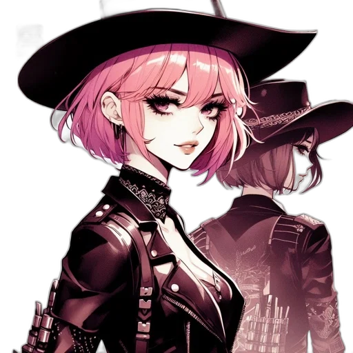 hat, jacket, staff, weapon, concept art, fantasy art, pixel art, cyberpunk transparent PNG cut-out